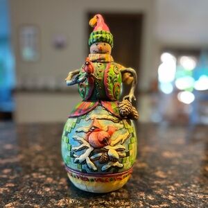 Jim Shore Heartwood Creek Cardinal and Snowman Figurine